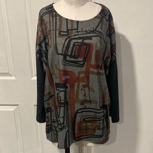 Jess & Jane Via Roma abstract design tunic L